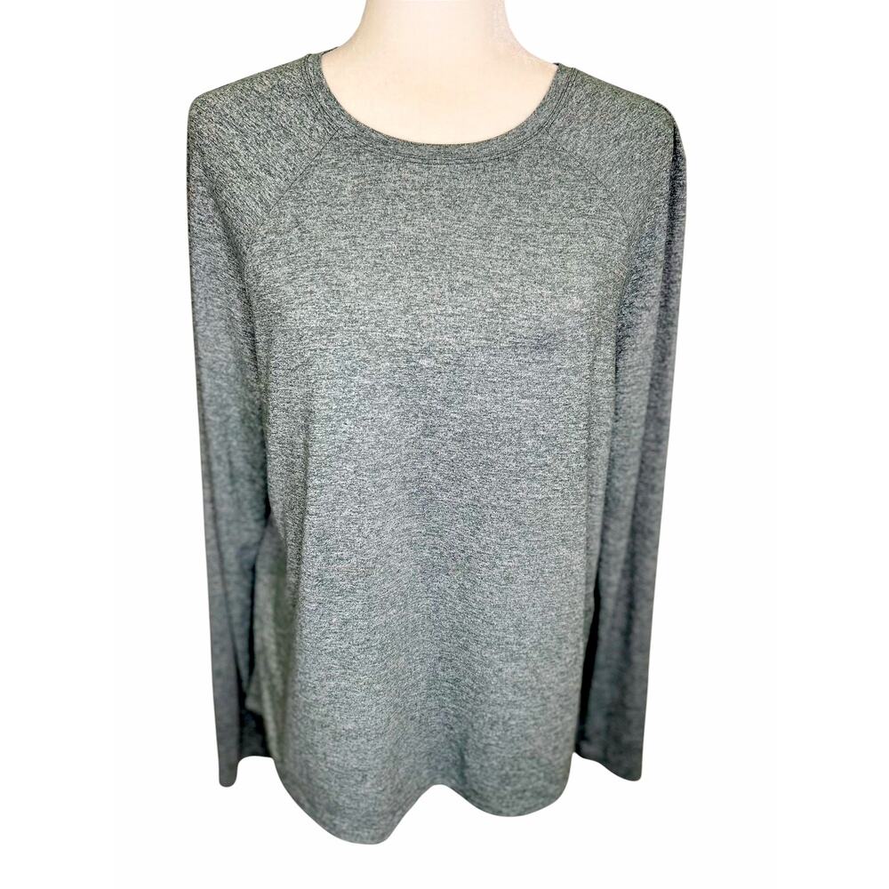 Lululemon License To Train Classic Fit Green Heathered Long Sleeve Athletic Top